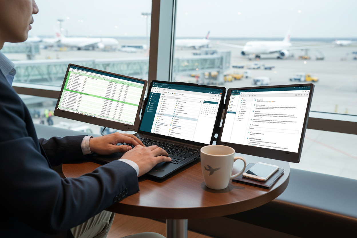 Alu Pro Bærbar Duo Skærmudvider