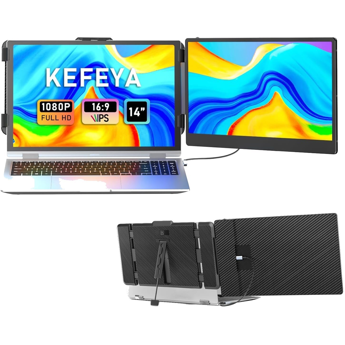 Kefeya S1 Bærbar Dual Skærmudvider – 14"