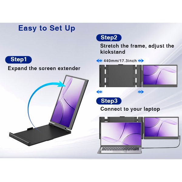 Kefeya P6 Bærbar Single Skærmudvider – 14"