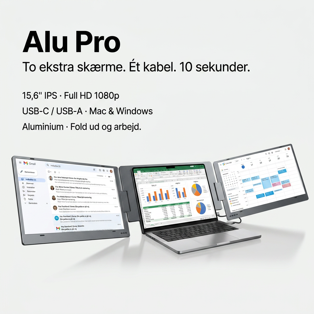 Alu Pro Bærbar Duo Skærmudvider
