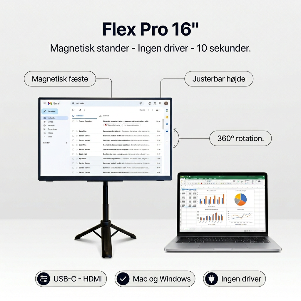 Bærbar Skærm Flex Pro – 16"