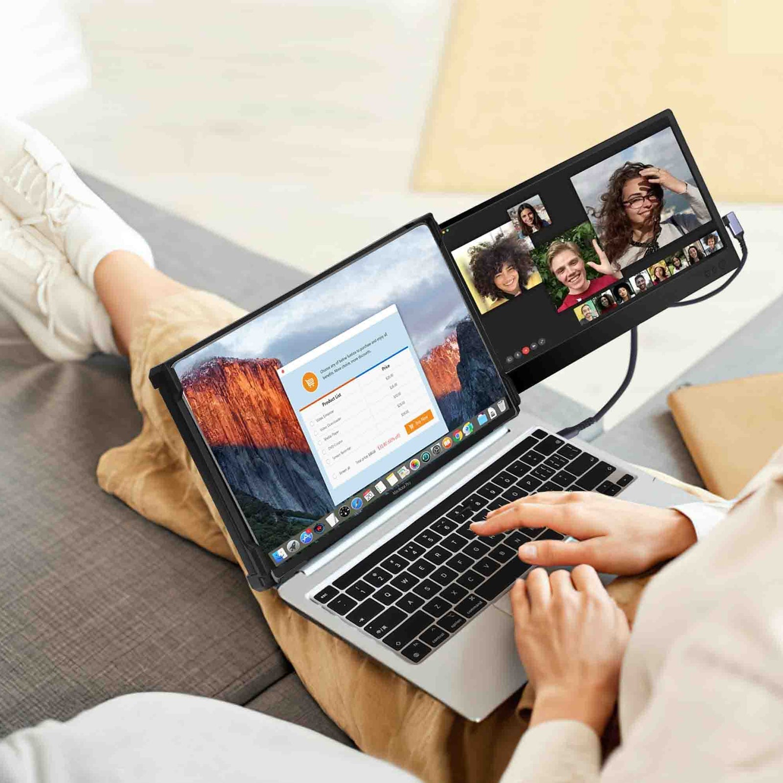 Kefeya S1 Bærbar Dual Skærmudvider – 14"