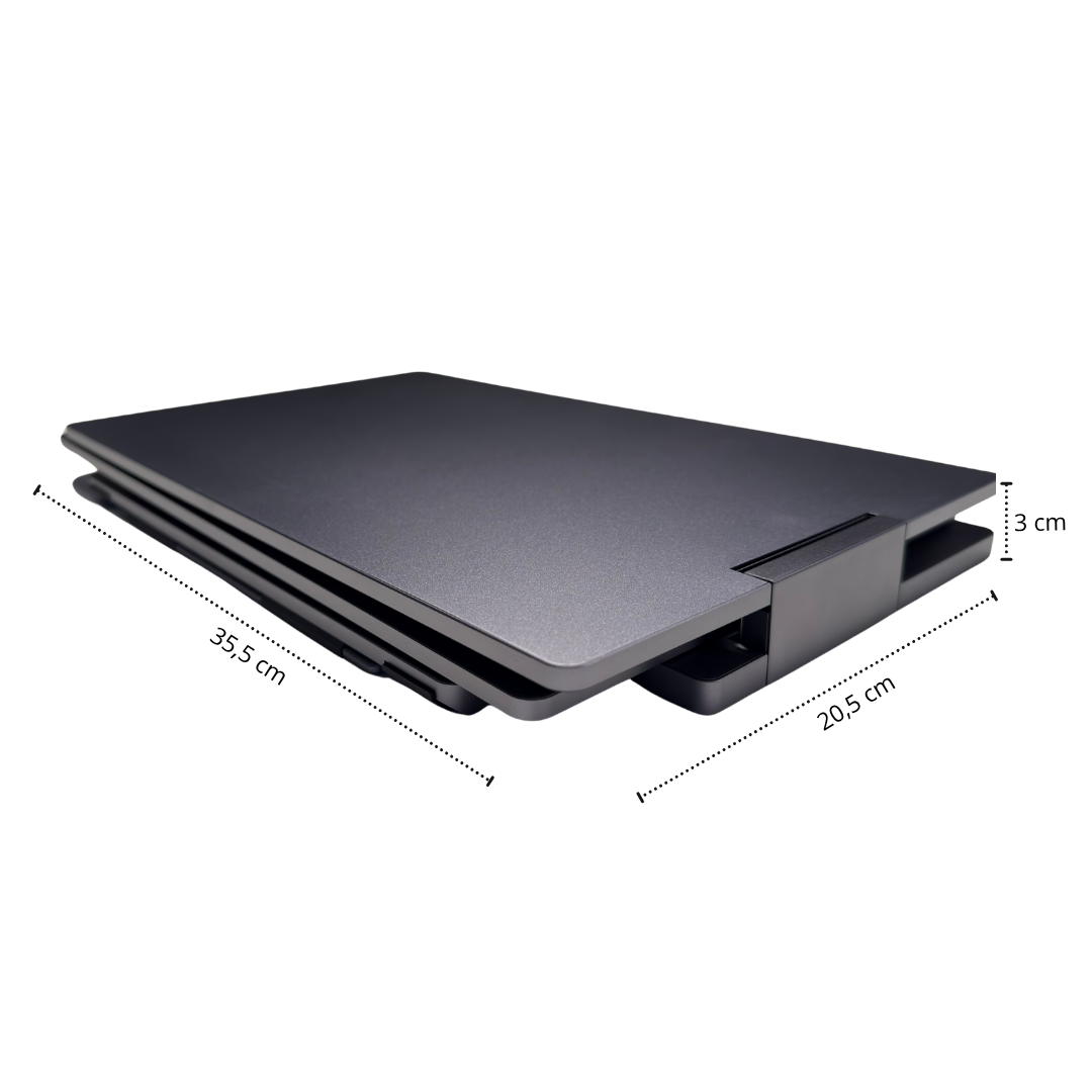 14" sammenfoldet
