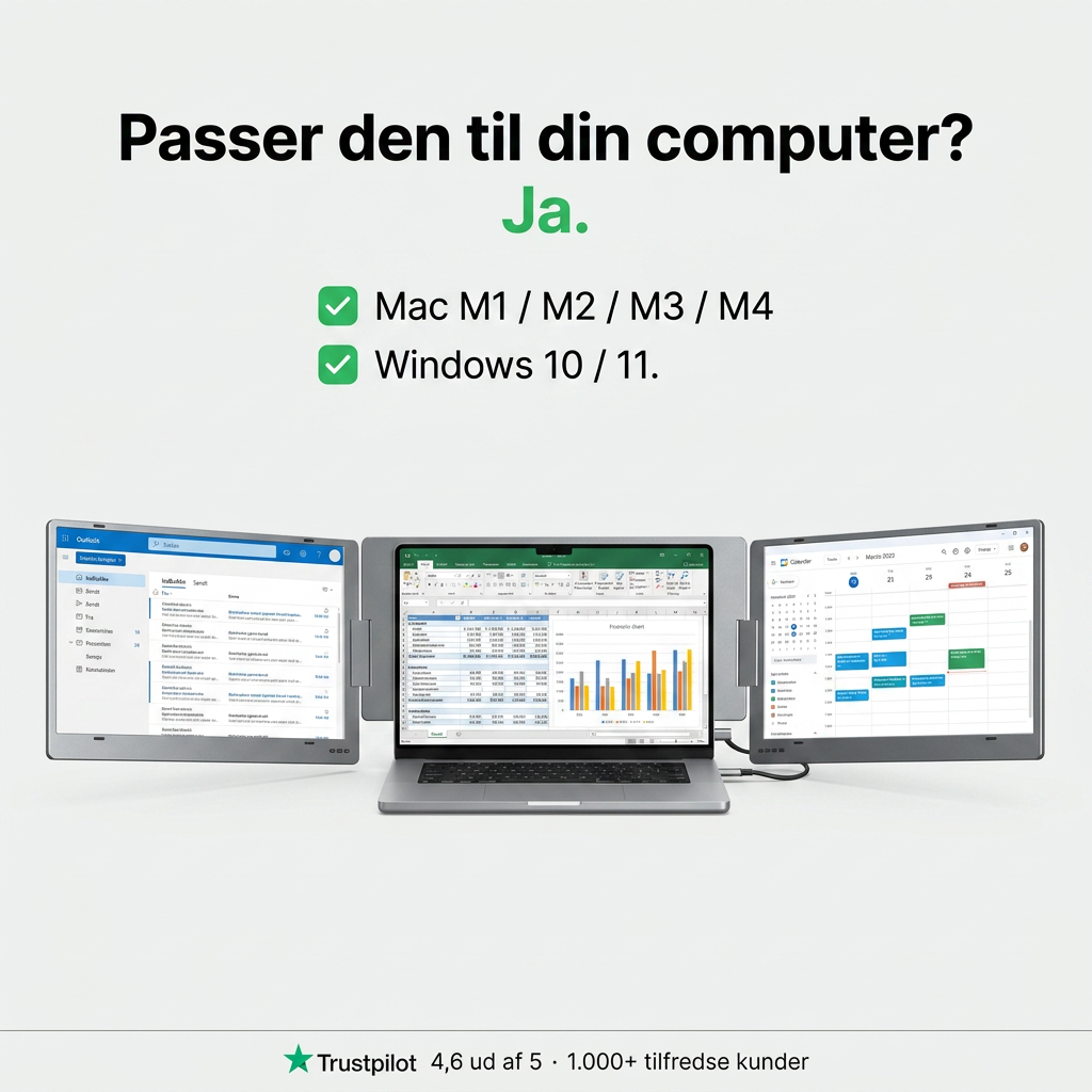 Alu Pro Bærbar Duo Skærmudvider