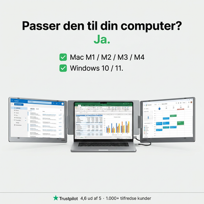 Alu Pro Bærbar Duo Skærmudvider