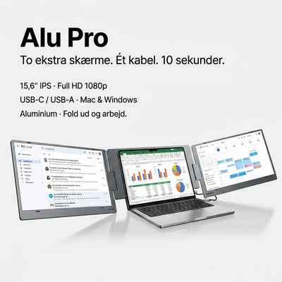 Alu Pro Bærbar Duo Skærmudvider